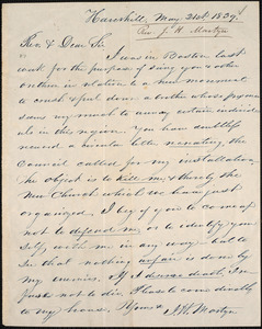 Letter from Job H. Martyn, Haverhill, to Amos Augustus Phelps, May 21st, 1839