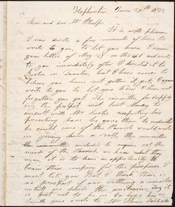 Letter from Nathaniel Loring, Hopkinton, to Amos Augustus Phelps, June 20th 1832
