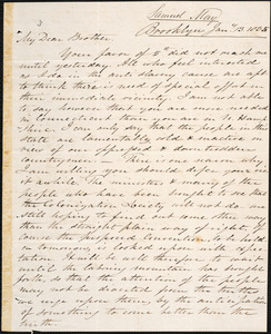 Letter from Samuel Joseph May, Brooklyn, to Amos Augustus Phelps, 1835 January 13