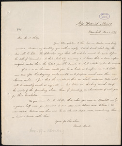 Letter from Harriet Minot, Haverhill, to Amos Augustus Phelps, Nov. 22. 1838