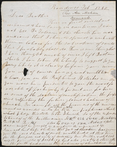 Letter from Asa Mahan, Providence, to Amos Augustus Phelps, Feb [14] 1840
