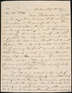 Letter from E. D. Moore, Boston, to Amos Augustus Phelps, August 18 / 45