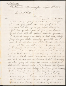 Letter from Noah H. Osborne, Farmington, to Amos Augustus Phelps, April 2nd 1845