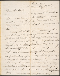 Letter from E. D. Moore, Wrentham, to Amos Augustus Phelps, Jany 31. 1839