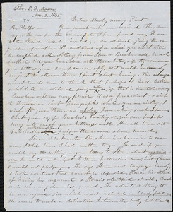 Letter from E. D. Moore, Boston, to Amos Augustus Phelps, [Nov. 3. 1845]