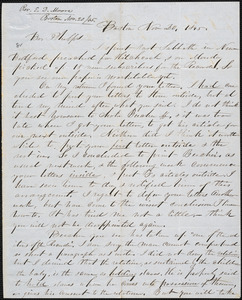 Letter from E. D. Moore, Boston, to Amos Augustus Phelps, Nov 30. 1845