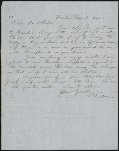 Letter from E. D. Moore, Boston, to Amos Augustus Phelps, Dec. 6. 1845