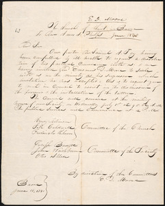 Letter from The Church of Christ in Barre, to Amos Augustus Phelps, June 16, 1840