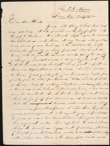 Letter from E. D. Moore, Barre, to Amos Augustus Phelps, Aug. 24. [1840?]