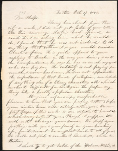 Letter from E. D. Moore, Boston, to Amos Augustus Phelps, 1846 October 17
