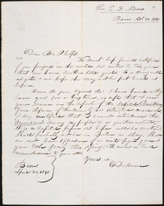 Letter from E. D. Moore, Barre, to Amos Augustus Phelps, Apl. 20. 1841