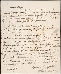 Letter from John Cutler Nichols, [New Haven], to Amos Augustus Phelps, April 19th [1830]