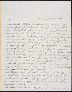 Letter from Harriet Josephine Fiske Moore, Roxbury, to Amos Augustus Phelps, July 12. 1847
