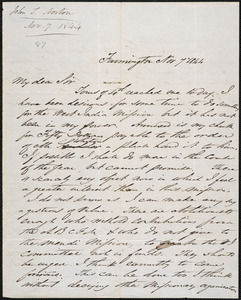 Letter from John Treadwell Norton, Farmington, to Amos Augustus Phelps, Nov 7 1844