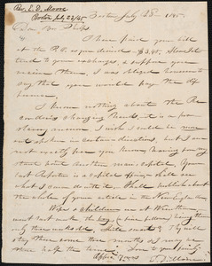 Letter from E. D. Moore, Boston, to Amos Augustus Phelps, July 23r 1845