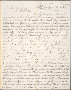 Letter from James Mott, Phila, to Amos Augustus Phelps, 1838 February 26