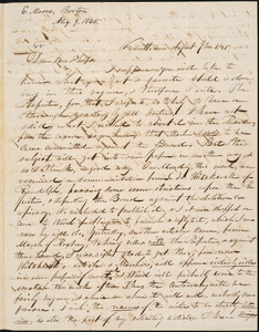 Letter from E. D. Moore, Wrentham, to Amos Augustus Phelps, August 9th 1845