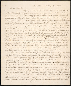 Letter from George William Perkins, New Haven, to Amos Augustus Phelps, 6th April 1829