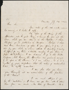 Letter from George William Perkins, Meriden, to Amos Augustus Phelps, July 11th 1845