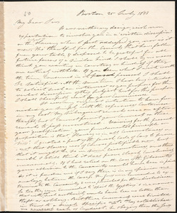 Letter from Aurelius D. Parker, Boston, to Amos Augustus Phelps, 25 July 1833