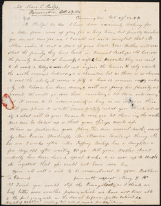 Letter from Mary L. Phelps, Farmington, to Amos Augustus Phelps, Oct 27 1844