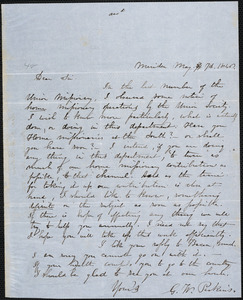 Letter from George William Perkins, Meriden, to Amos Augustus Phelps, May 7th 1846