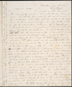 Letter from Charlotte Phelps, Wrentham, to Clarissa Tryon, June 13th 1834