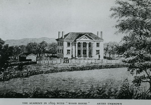 The Academy in 1829 with "Wood House" (Abbot Academy)