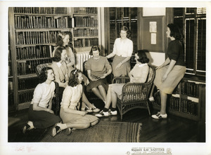 Students studying in the Library (Abbot Academy)
