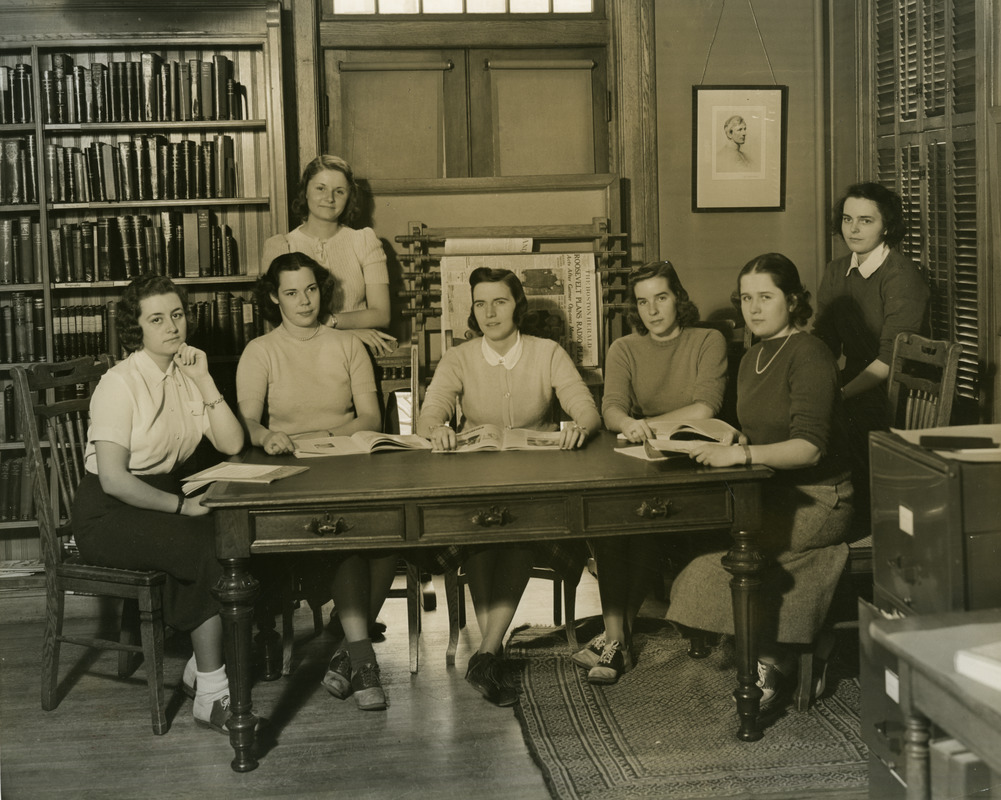 Students studying in the Library (Abbot Academy)