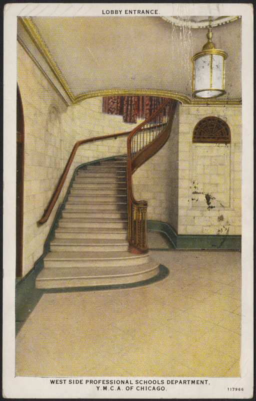 Lobby entrance. West Side Professinal Schools Department, Y.M.C.A. of Chicago