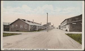 Street scene showing Y.M.C.A. at left, Camp Meade, MD