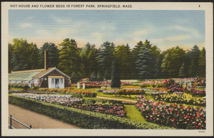 Hot house and flower beds in Forest Park, Springfield, Mass.
