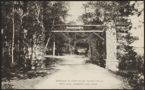 Entrance to Camp Miller, Duluth Y.M.C.A. Boys Camp, Sturgeon Lake, Minn.