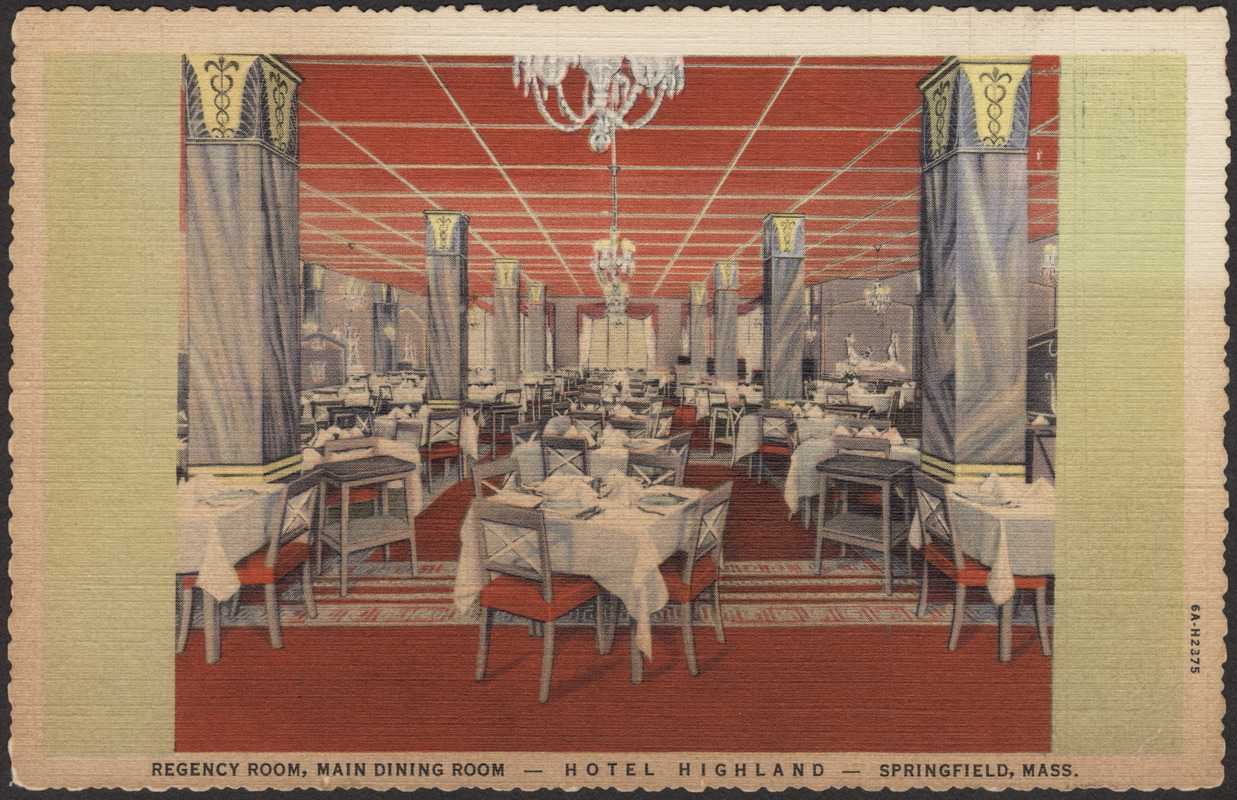 Regency Room, main dining room - Hotel Highland - Springfield, Mass.