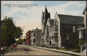 32nd Street, showing First Presbyterian Church and Y.M.C.A. Newport News, Va.