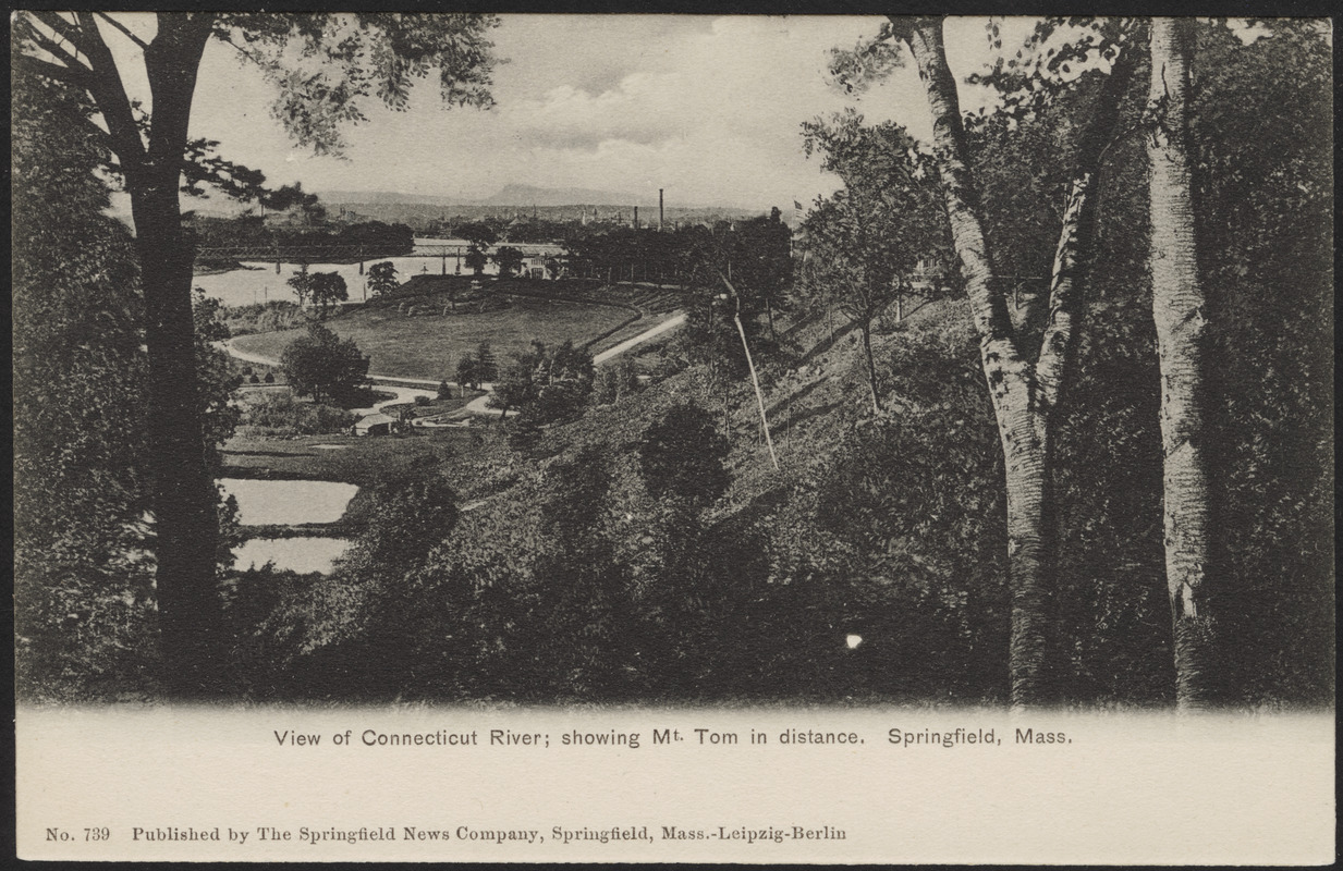 View of Connecticut River, showing Mt. Tom in distance. Springfield, Mass.