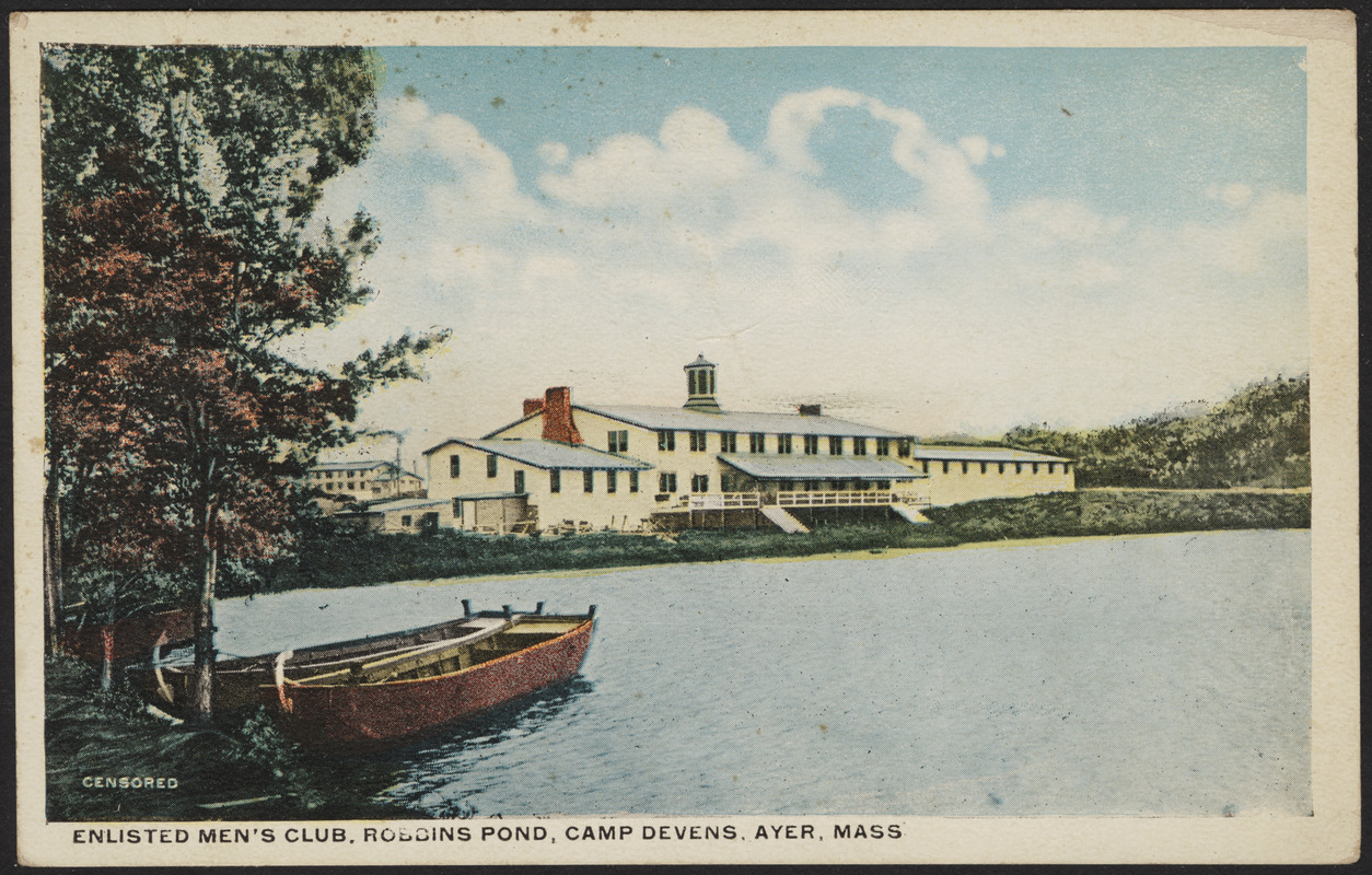 Enlisted Men's Club, Robbins Pond, Camp Devens, Ayer, Mass