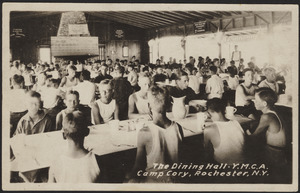 The dining hall. Y.M.C.A. Camp Cory, Rochester, N.Y.
