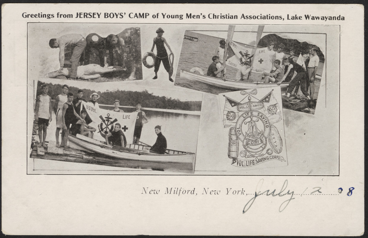 Greetings from Jersey Boys' Camp of Young Men's Christian Associations, Lake Wawayanda