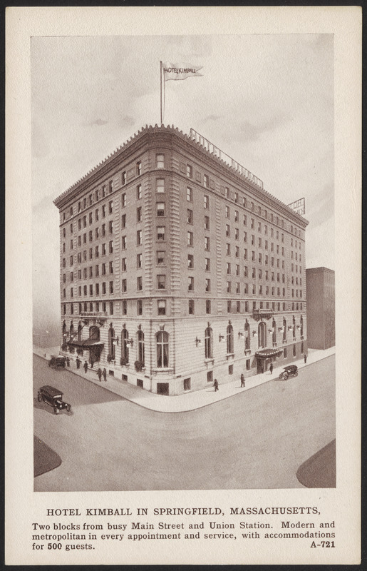 Hotel Kimball in Springfield, Massachusetts Digital Commonwealth