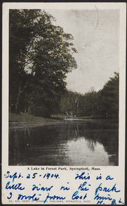 A lake in Forest Park, Springfield, Mass.