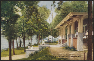 The terrace, Weidensall Hall. Y.M.C.A. Camp, Lake Geneva, Wis.