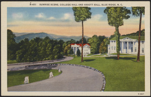 Sunrise scene, College Hall and Abbott Hall, Blue Ridge, N.C.