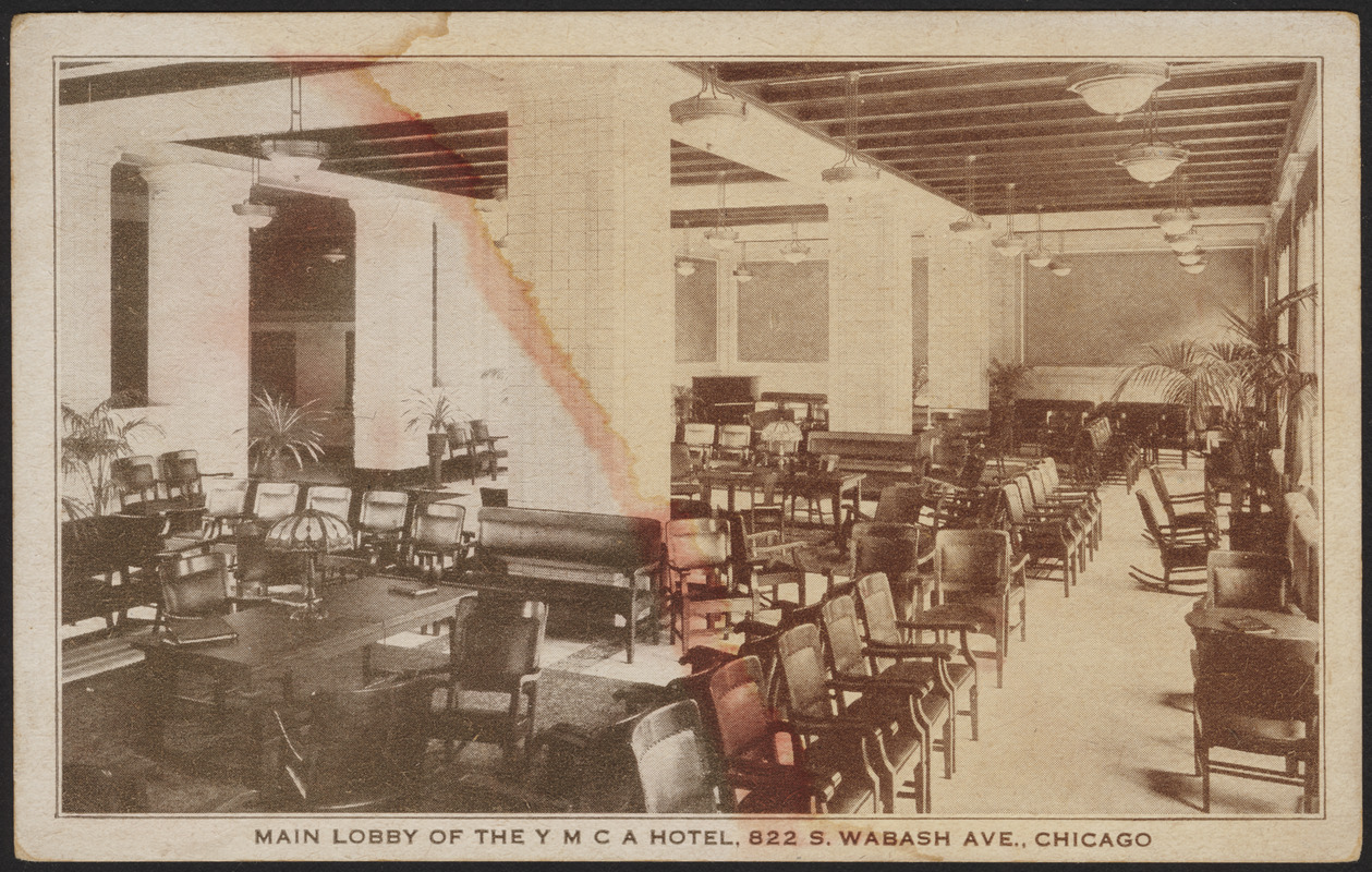 Main lobby of the Y.M.C.A. Hotel, 822 S. Wabash Ave., Chicago - Digital ...