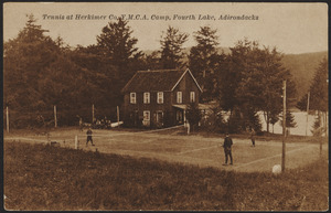 Tennis at Herkimer Co. Y.M.C.A. Camp, Fourth Lake, Adirondacks