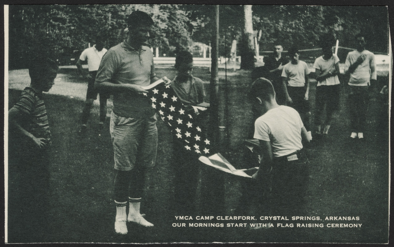 YMCA Camp Clearfork, Crystal Springs, Arkansas. Our mornings start with a flag raising ceremony