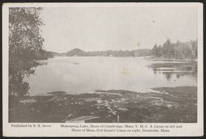 Massapoag Lake, shore of Cambridge Mass. Y.M.C.A. Camp on left and Shore of Mass. Girl Scouts' Camp on right