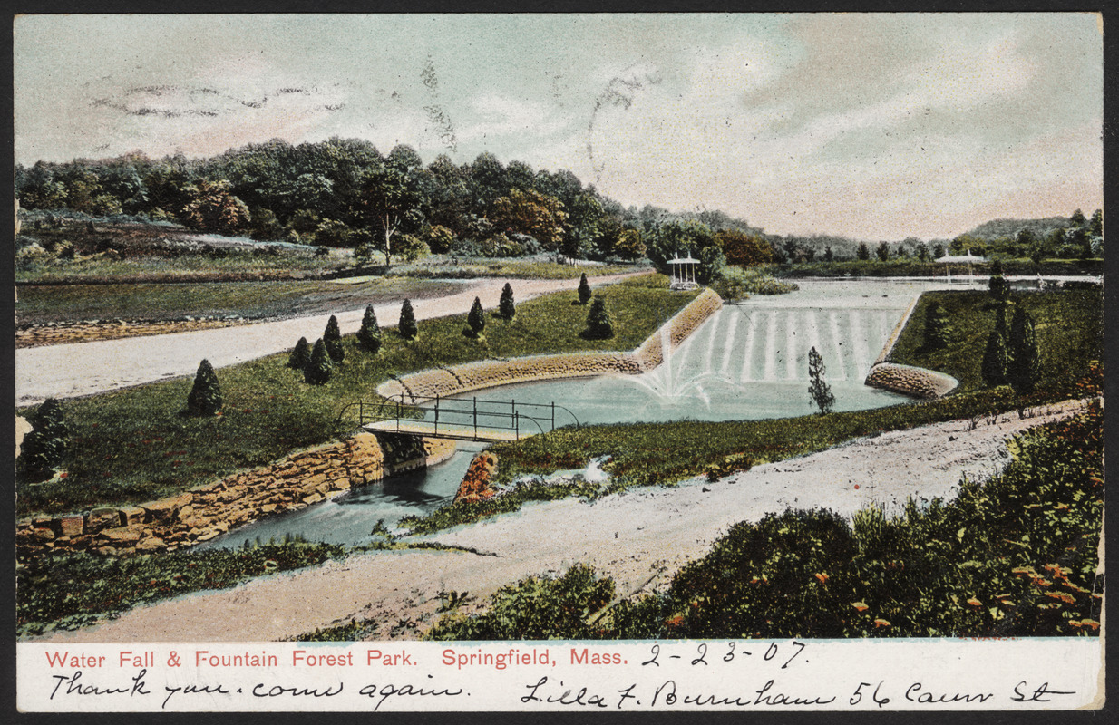 Water fall & fountain Forest Park, Springfield, Mass.