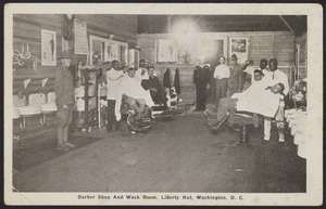 Barber shop and wash room, Liberty Hut, Washington, D. C.